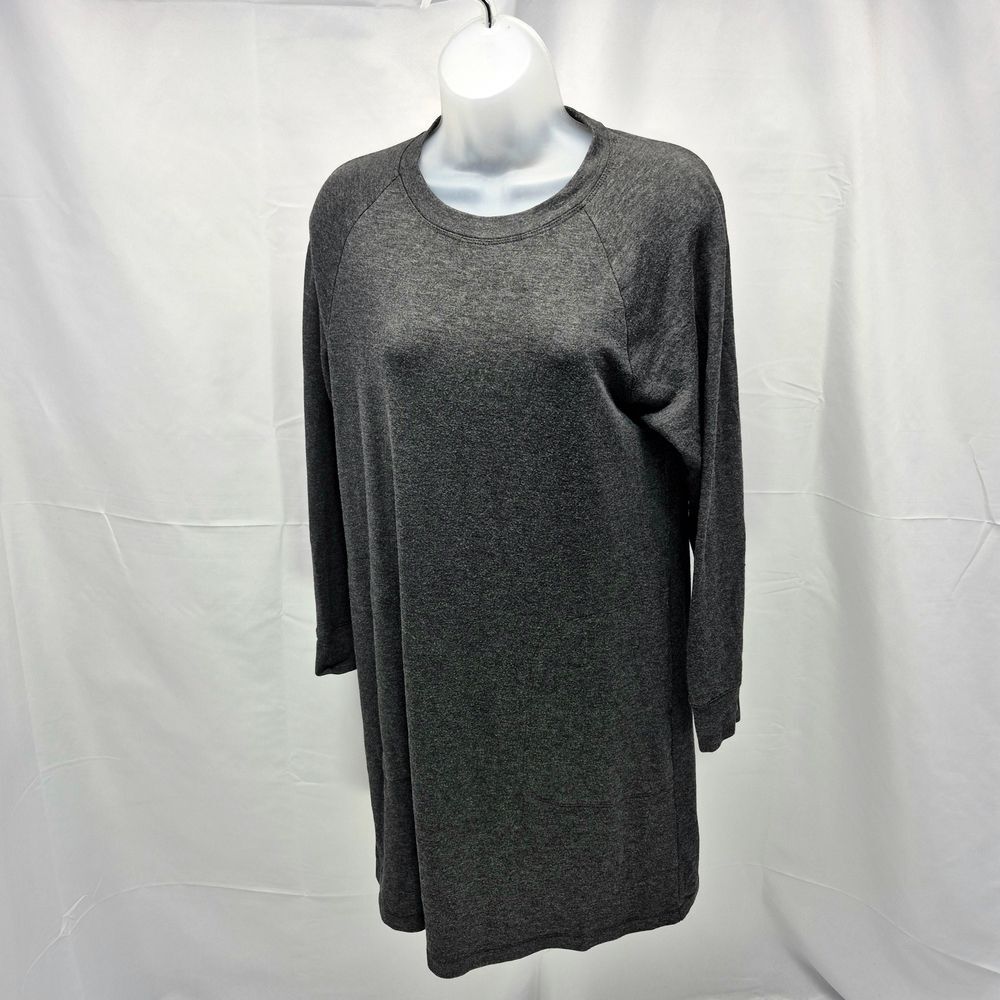 Ann Taylor LOFT Lou & Grey Space Grey Long Sleeve Fleece Dress Tunic Pockets S/M